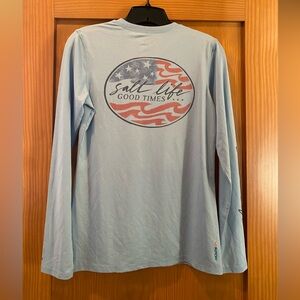 Salt Life Women’s Light Blue Good Times SLX (Drifit) Performance Shirt NWT S